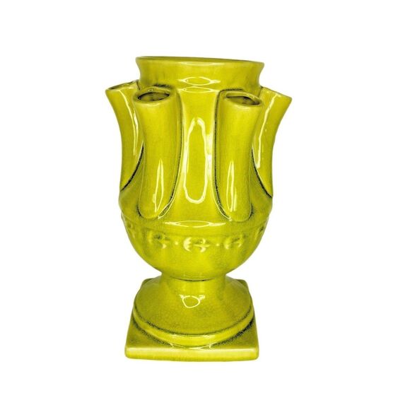 Vintage 60s 70s MCM Ceramic Statement Piece Seven Hole Tulip Flower Vase - Picture 6 of 12